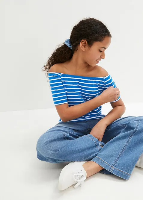 Wide leg mid waist jeans, bonprix