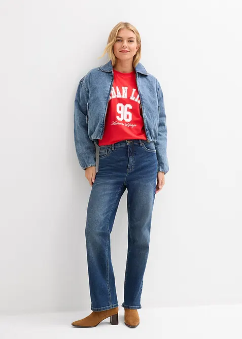 Loose fit straight jeans, high waist, bonprix