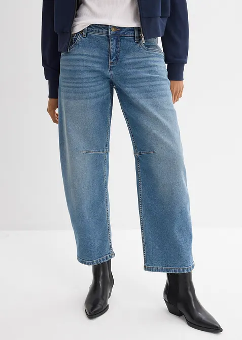Barrel jeans, mid waist, bonprix