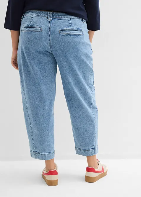 Barrel jeans mid waist, cropped, bonprix