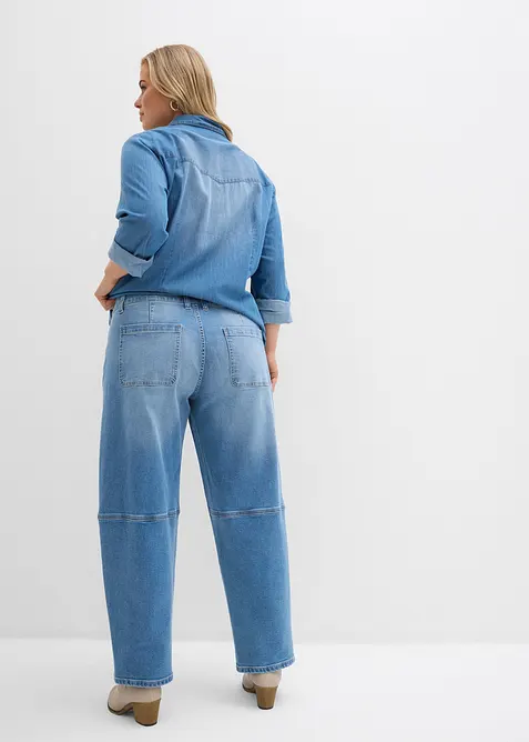 Barrel jeans mid waist, bonprix