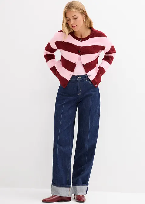 Loose straight jeans mid waist, full length, bonprix