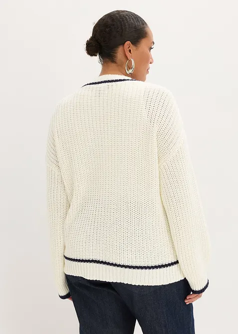 Grof gebreide cardigan in een katoenmix, bonprix
