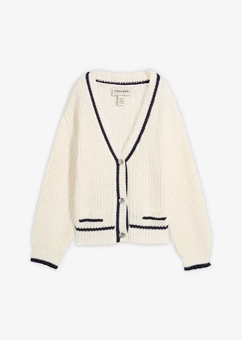 Grof gebreide cardigan in een katoenmix, bonprix