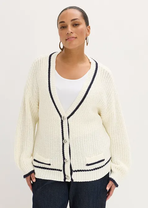 Grof gebreide cardigan in een katoenmix, bonprix