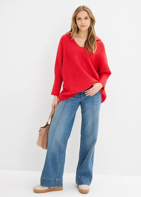 Oversized trui met een polokraag, bonprix