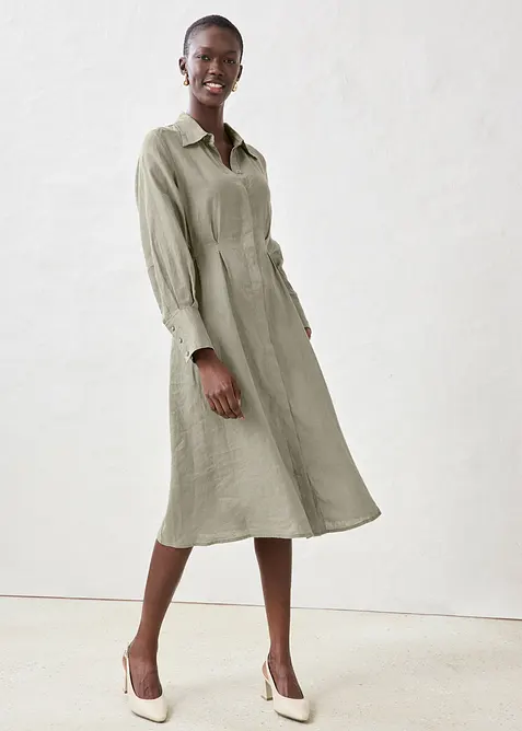 Overhemdjurk van linnen, bonprix