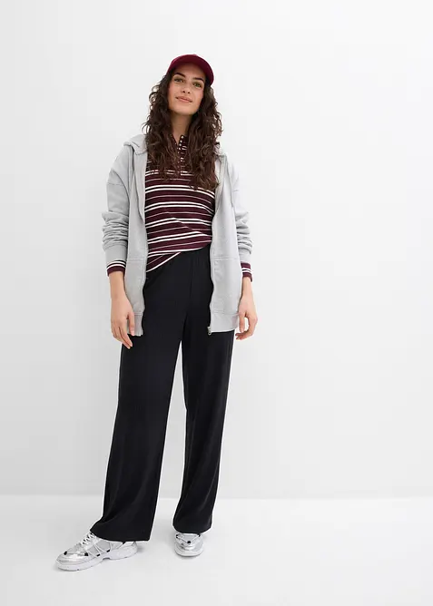 Jersey broek van ribstof (set van 2), bonprix
