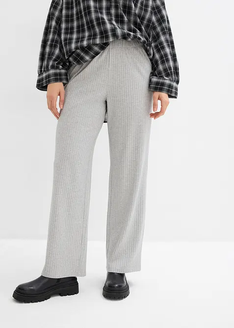 Jersey broek van ribstof (set van 2), bonprix