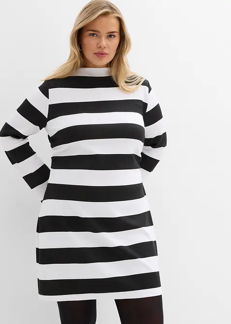 Jersey jurk met opstaande kraag, bonprix