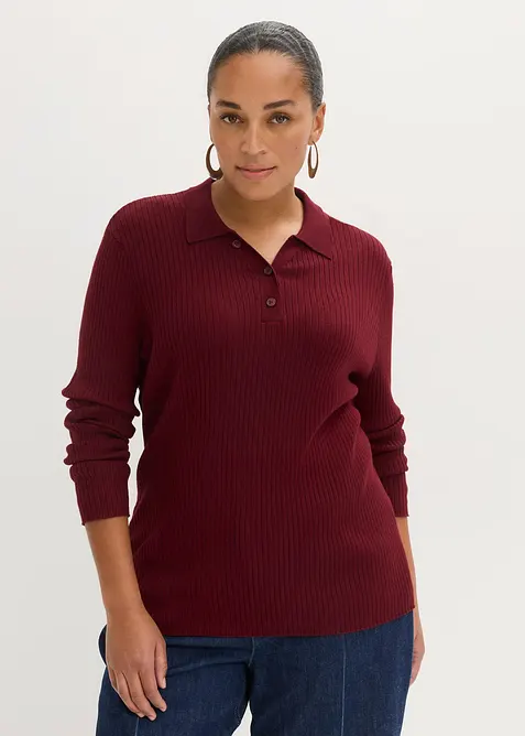 Geribde trui van viscosemix, bonprix