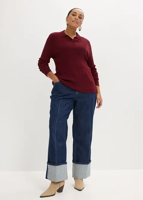 Geribde trui van viscosemix, bonprix