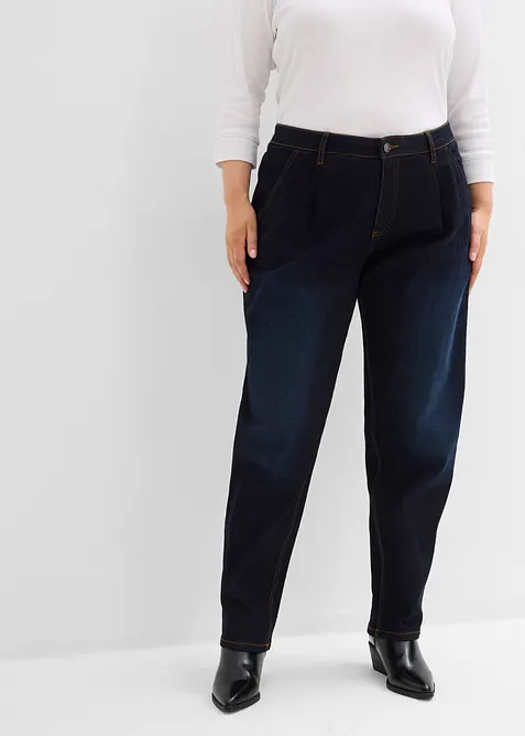 Barrel stretch jeans, mid waist, bonprix
