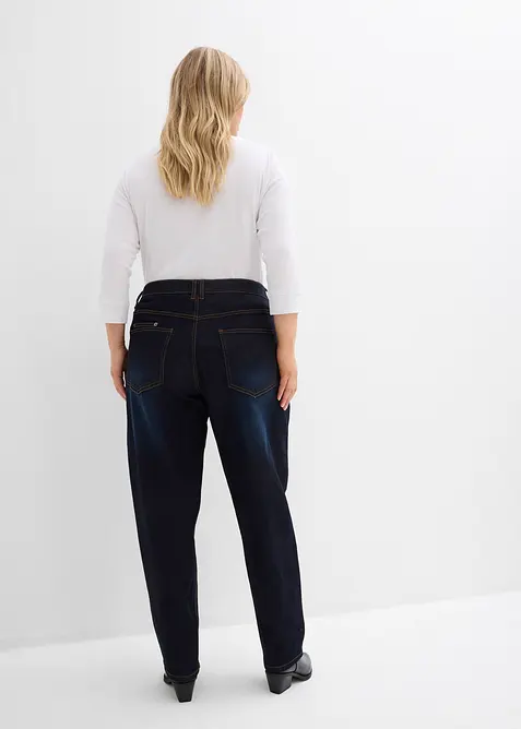 Barrel stretch jeans, mid waist, bonprix
