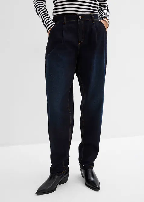 Barrel stretch jeans, mid waist, bonprix