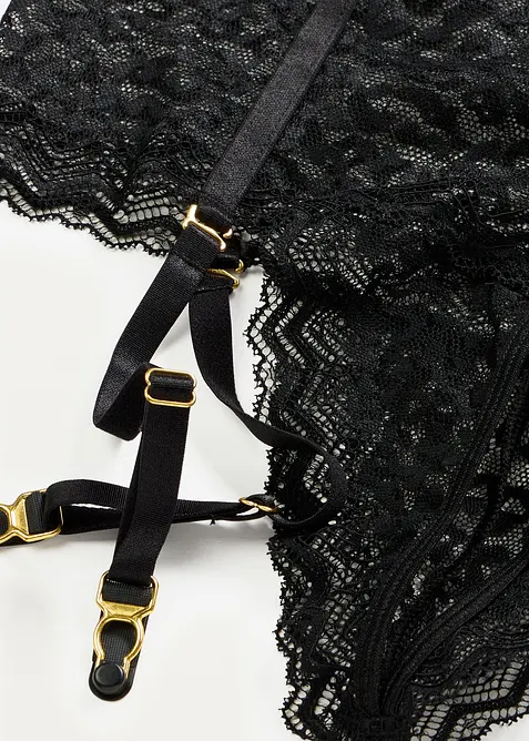 Taillestring ouvert met jarretels, bonprix