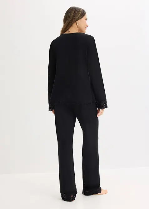 Pyjama met kanten randjes, bonprix