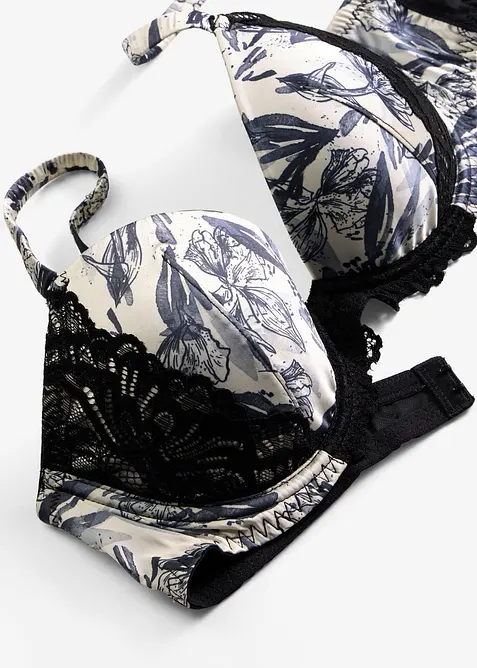 Voorgevormde bh van bedrukt satijn, bonprix