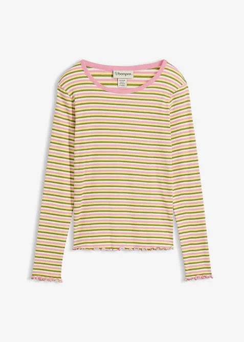Geribd shirt met strepen van biologisch katoen, bonprix