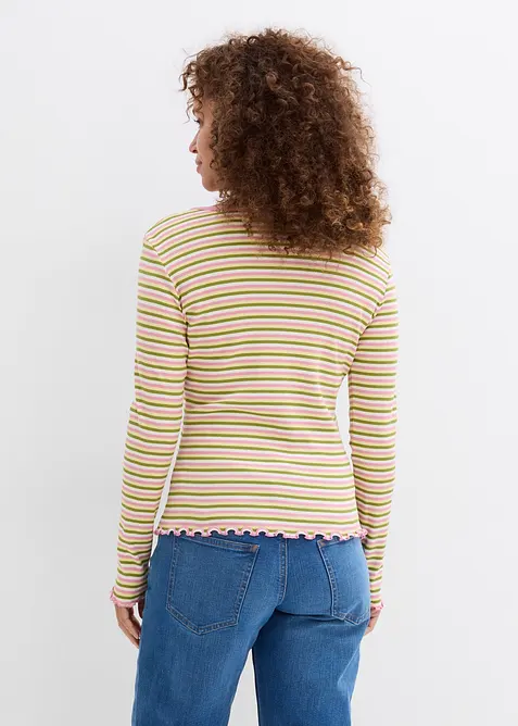 Geribd shirt met strepen van biologisch katoen, bonprix