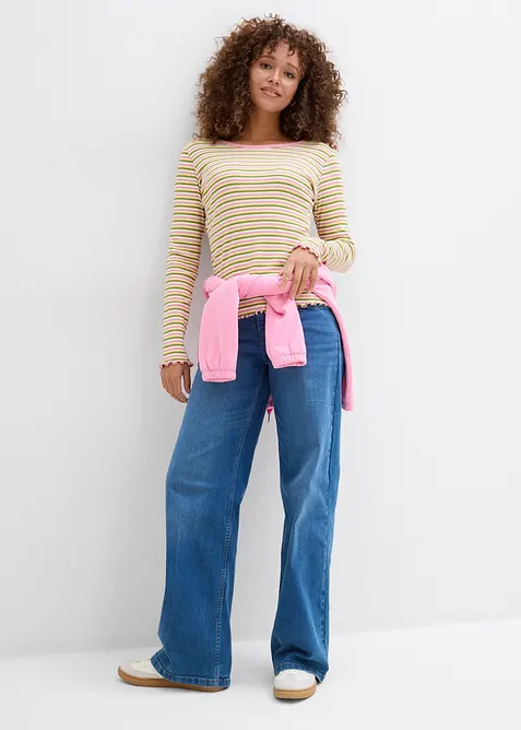 Geribd shirt met strepen van biologisch katoen, bonprix