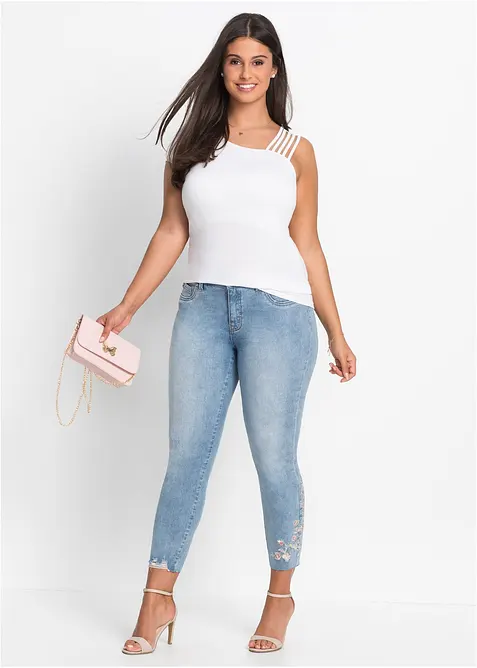 Jeans met borduursel, bonprix