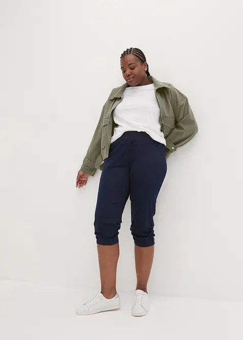 Capri broek van katoenmix met comfortband, bonprix