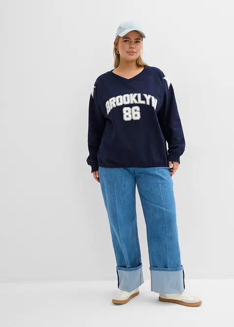 Oversized sweater van een zachte katoenmix, bonprix