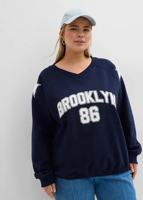 Oversized sweater van een zachte katoenmix, bonprix