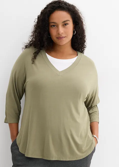 Shirt in een mix van viscose en elastan, bonprix
