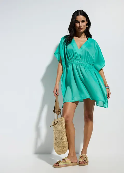 Transparante strandtuniek met V-hals, bonprix