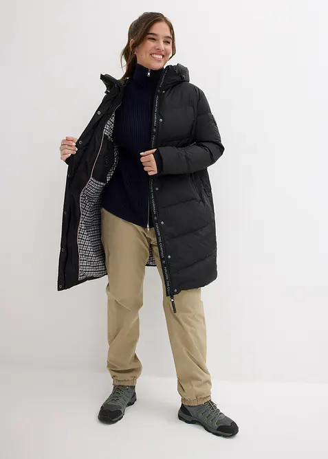 Lange donsjas met gedessineerde voering, waterafstotend, bonprix