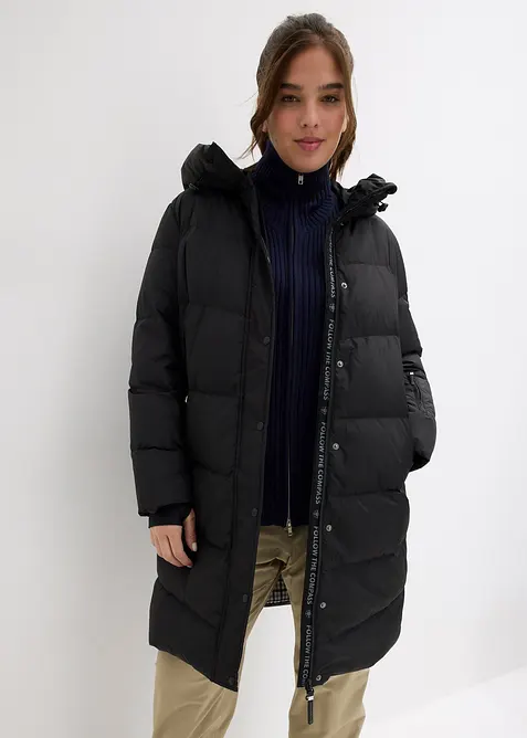 Lange donsjas met gedessineerde voering, waterafstotend, bonprix