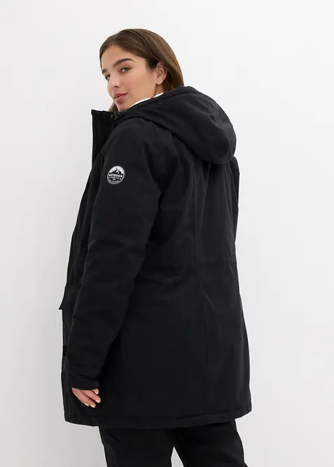 Outdoor parka met teddy fleece en capuchon, waterdicht, bonprix