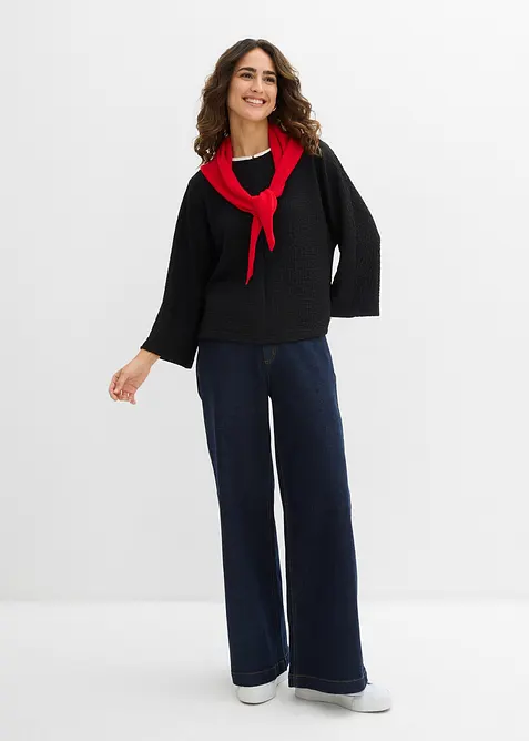 Oversized shirt met biezen in contrastkleur, bonprix