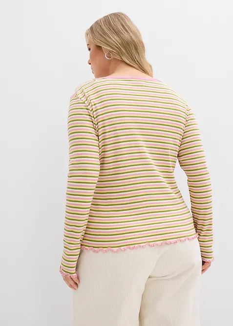 Geribd shirt met strepen van biologisch katoen, bonprix