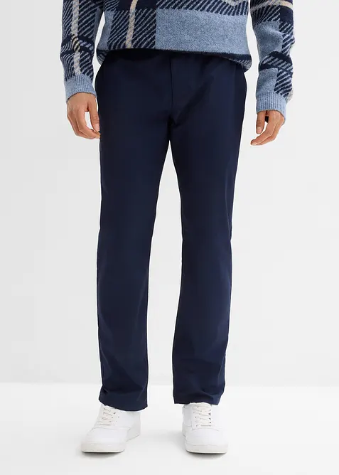Regular fit stretch chino met comfortabele tailleband en met riem, straight, bonprix