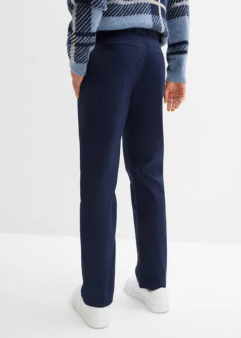 Regular fit stretch chino met comfortabele tailleband en met riem, straight, bonprix