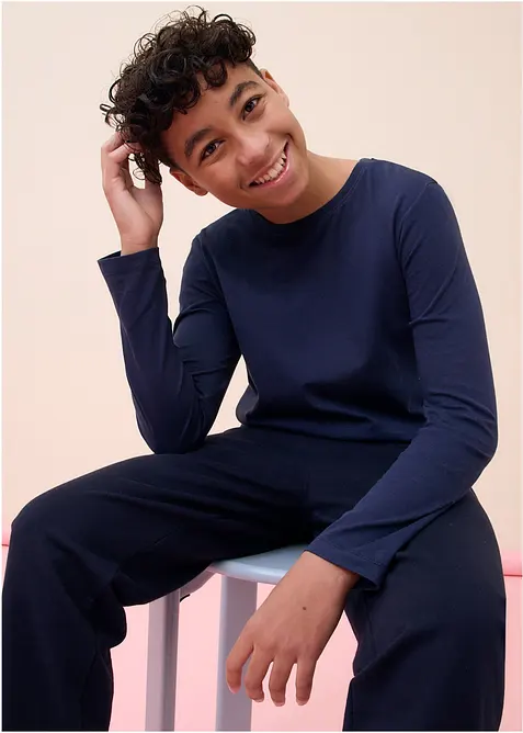 Longsleeve van biologisch katoen (set van 5), bonprix