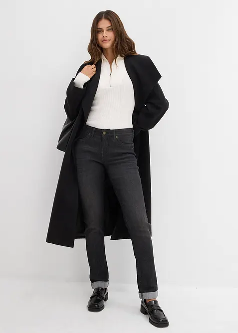 Stretch jeans mid waist, straight, bonprix