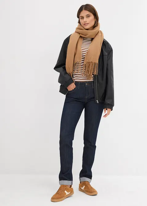 Stretch jeans mid waist, straight, bonprix