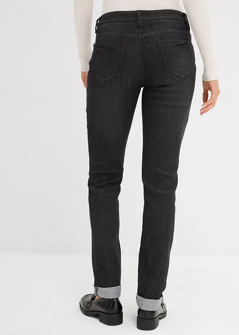 Stretch jeans mid waist, straight, bonprix