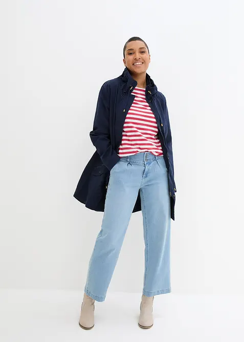 Korte katoenen parka met opstaande kraag, getailleerd, bonprix