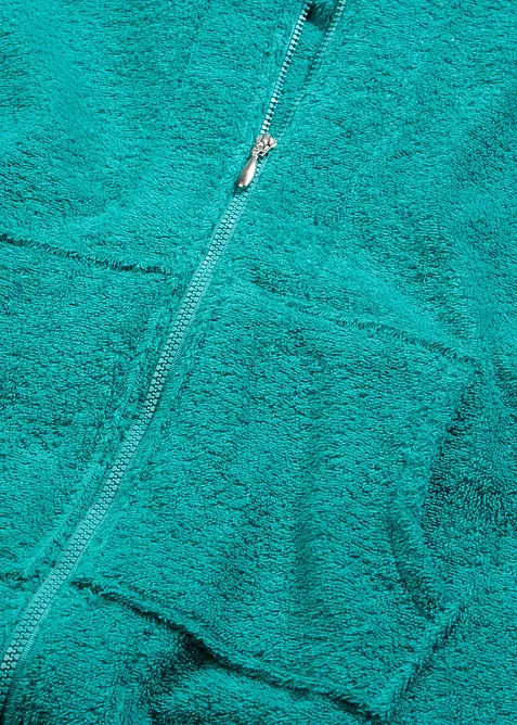 Frott&eacute; badjas met ritssluiting van biologisch katoen, bonprix