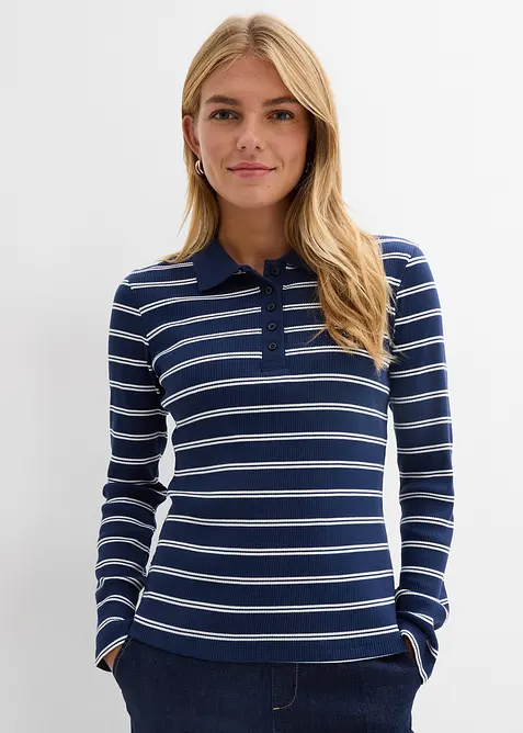 Geribd poloshirt, bonprix