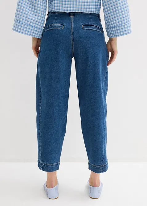 Barrel jeans mid waist, cropped, bonprix