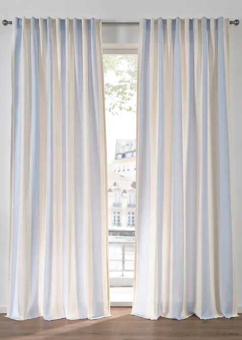 Gestreept gordijn met gerecycled polyester (1 stuk), bonprix