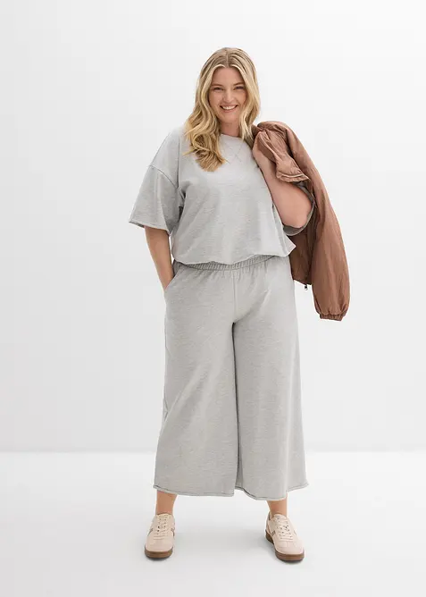 Sweatpants van biologisch katoen, 7/8 lengte, bonprix