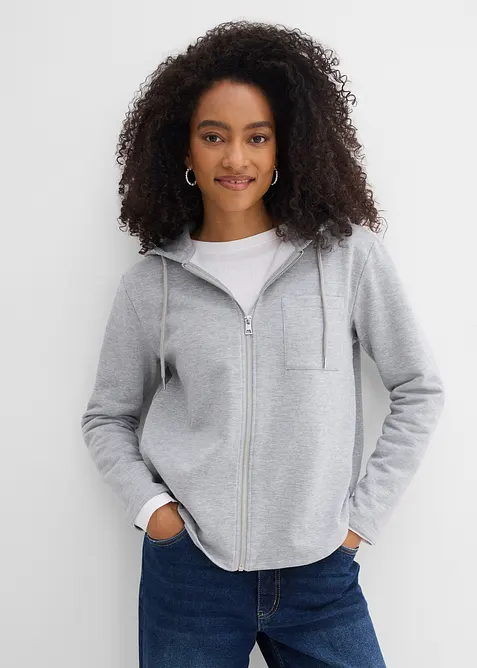 Sweatvest met capuchon en gerecycled polyester, bonprix