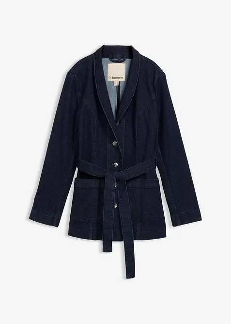Spijkerjas met riem, met katoen, bonprix